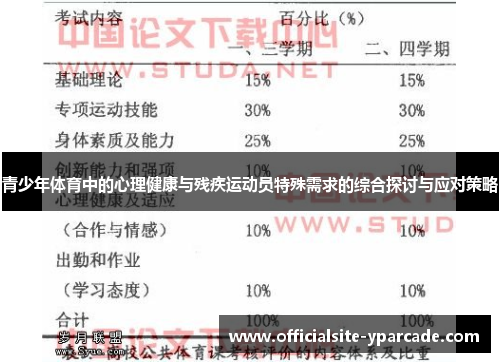 青少年体育中的心理健康与残疾运动员特殊需求的综合探讨与应对策略